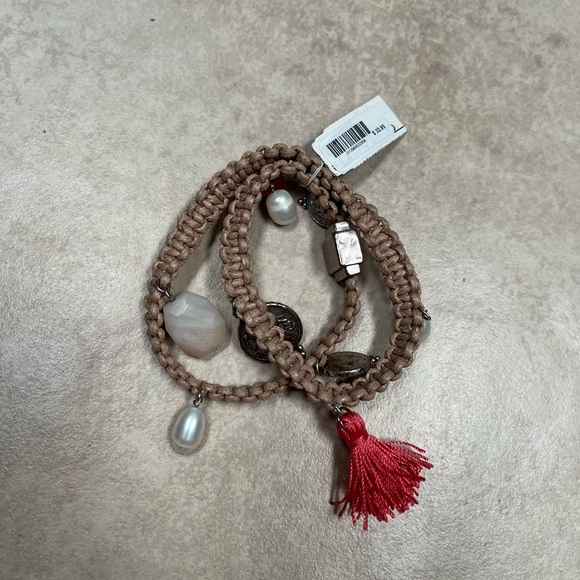 J. Jill Tan and Red Beaded Bracelet - Picture 2 of 3